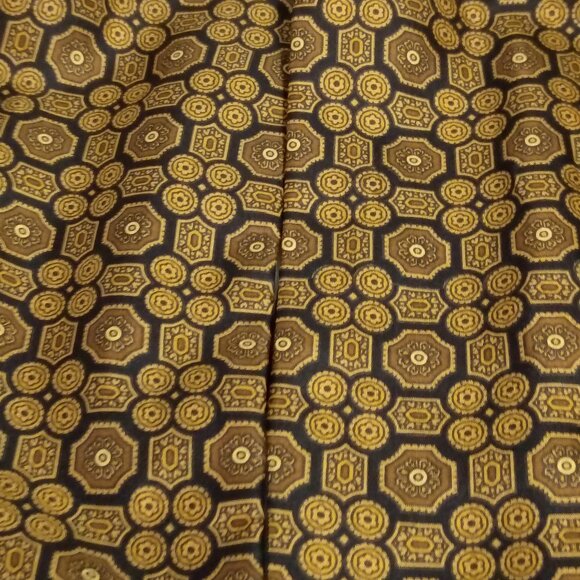 ❤️VINTAGE CHRISTIAN DIOR GOLD BLACK Silk Ascot Tie Scarf - Picture 5 of 7